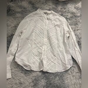 White Stag Women's Textured White Button Down Shirt